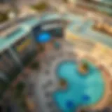 Aerial view of Splash at Dubai Hills Mall showcasing its modern design