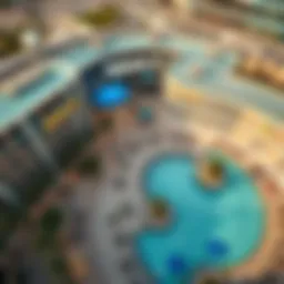 Aerial view of Splash at Dubai Hills Mall showcasing its modern design