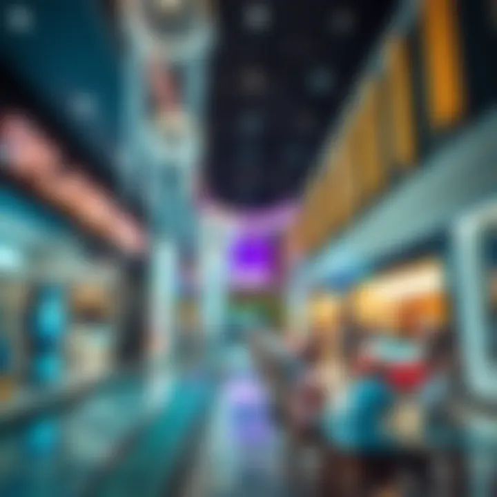Interior shot of Splash highlighting the vibrant shopping atmosphere