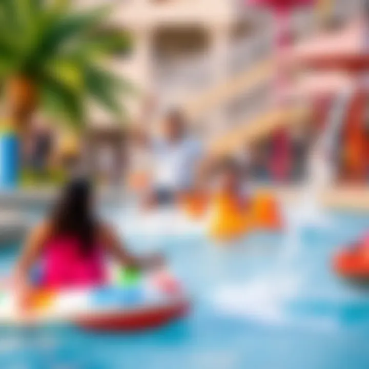 Visitors enjoying various activities at Splash Island, highlighting recreational offerings