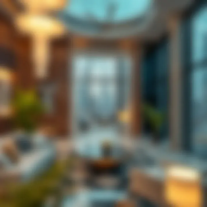 Sustainable Elegance Inside An interior shot highlighting sustainable design features within the building