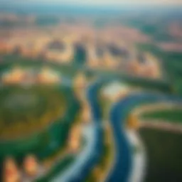 Breathtaking aerial view of Tilal Al Ghaf showcasing its lush landscapes