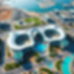 Aerial view of the Aya Universe in Dubai showcasing its architectural brilliance