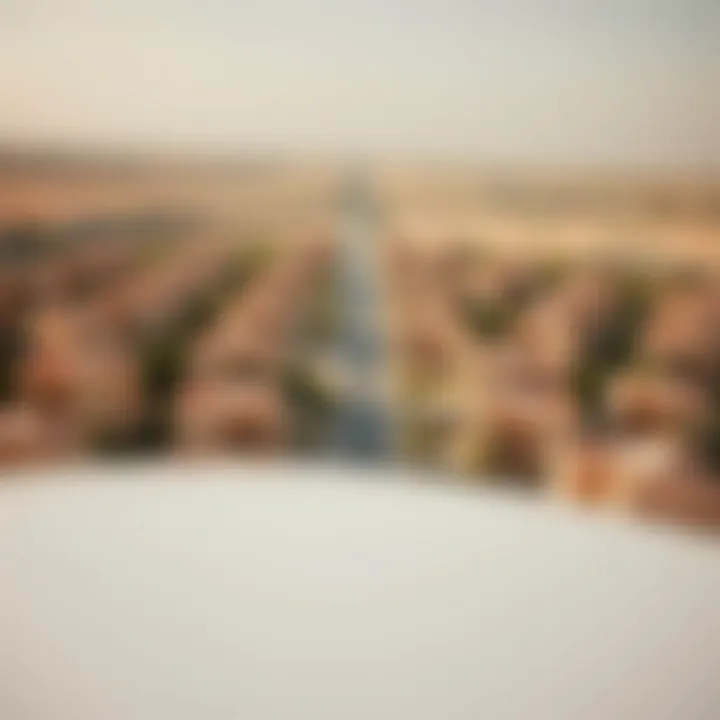 Aerial view of a developing neighborhood in Dubai