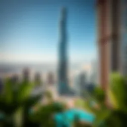 Aerial view of the Iris Tower showcasing its unique architectural design