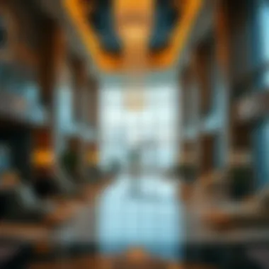 Iris Tower Lobby Interior Luxurious lobby interior of the Iris Tower featuring contemporary decor