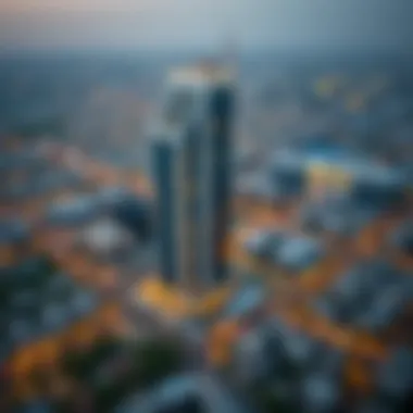 Iris Tower Neighborhood Overview Surrounding neighborhood of the Iris Tower illustrating urban development