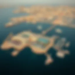 Aerial view of Mina Rashed showcasing its strategic location