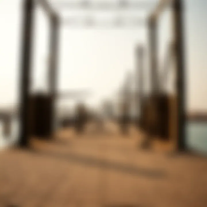 Historical photograph of the original Mina Rashed port operations