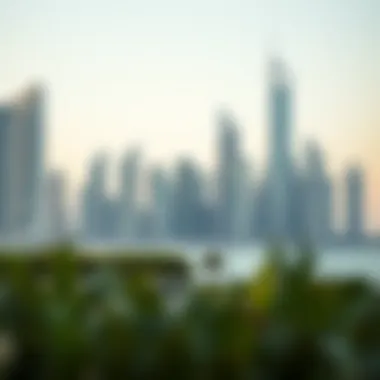 Dubai Skyline: The Modern Transformation of Mina Rashed Modern skyline of Dubai with Mina Rashed in the foreground
