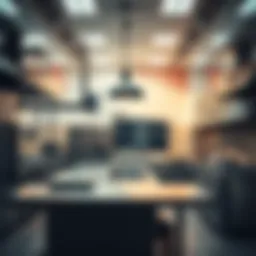 Modern commercial kitchen interior with high-end equipment