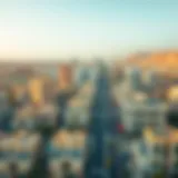 Aerial View of Al Quoz Aerial view of Al Quoz showcasing the mix of commercial and residential buildings