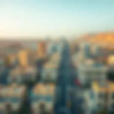 Aerial View of Al Quoz Aerial view of Al Quoz showcasing the mix of commercial and residential buildings