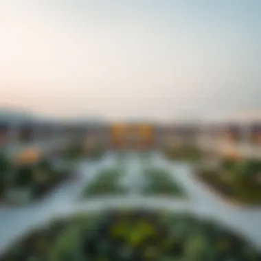 Panoramic View of the Shorooq Community Center A panoramic view of the Shorooq Community Center showcasing its modern architectural design
