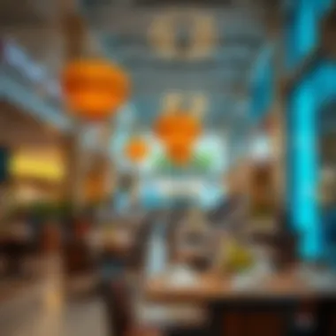 Dining area in Silicon Oasis Mall featuring various cuisines and social spaces