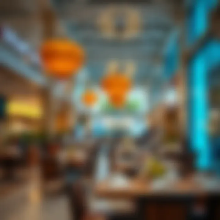 Dining area in Silicon Oasis Mall featuring various cuisines and social spaces
