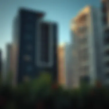 Modern residential buildings in Thumbay Jurf reflecting architectural diversity