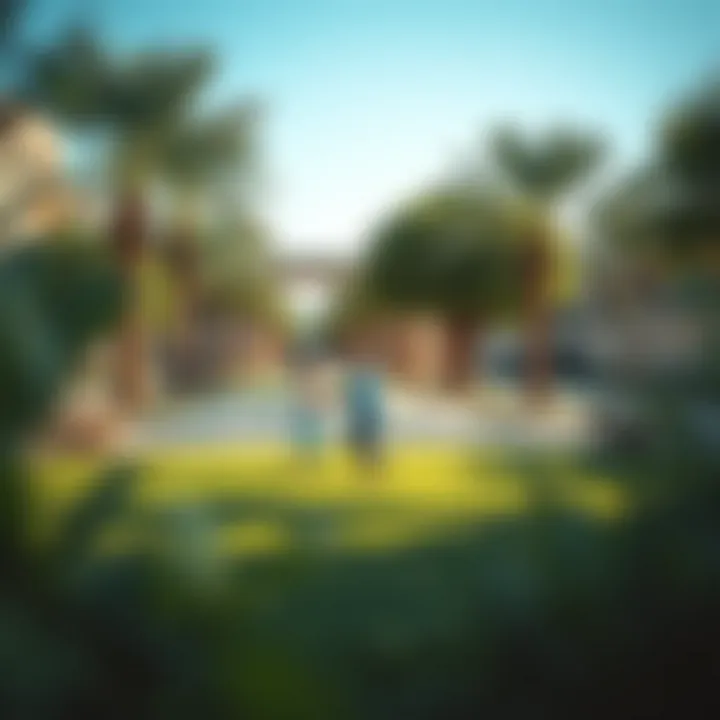 Children Playing in a Park in Um Al Ramool Children playing in a park within Um Al Ramool neighborhood