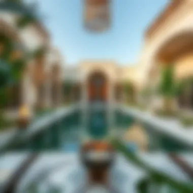 Serene Garden Oasis in a Mankhool Villa Elegant outdoor space of a villa with a serene garden