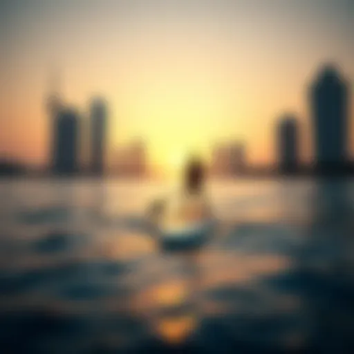 Serene paddleboarding experience at sunset