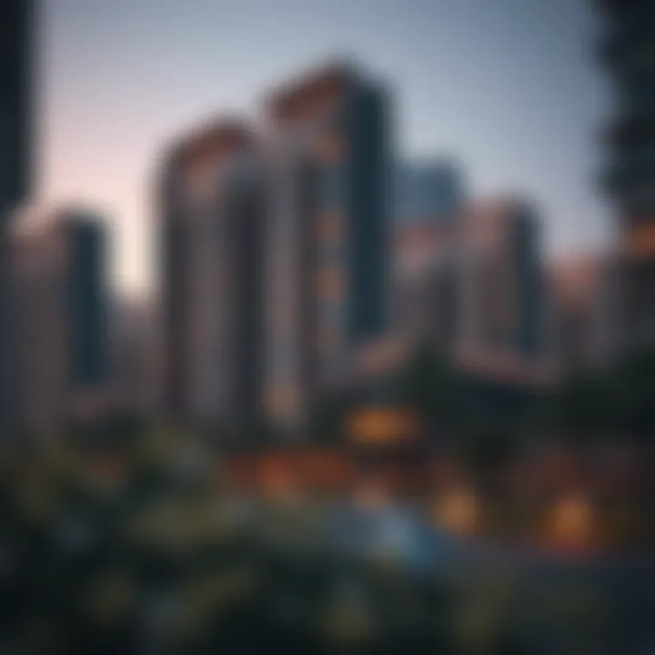 Luxury Residential Buildings in Fida Downtown Luxurious residential buildings in Fida Downtown reflecting contemporary design.