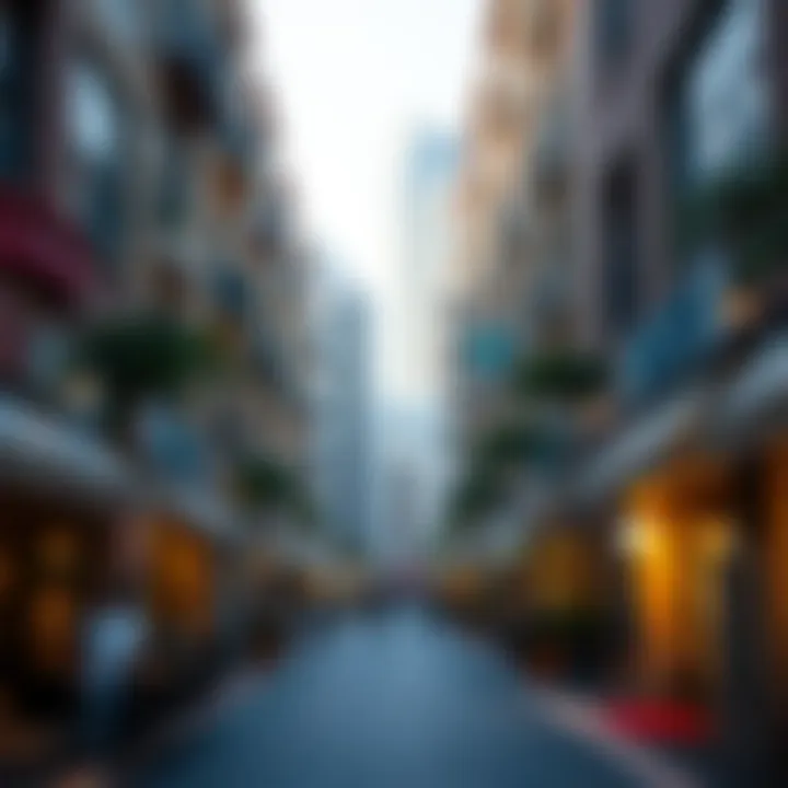 Vibrant Streets of Fida Downtown Vibrant streets of Fida Downtown filled with cafes and boutiques, highlighting local lifestyle.