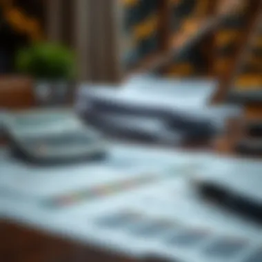Calculator and financial documents on a desk