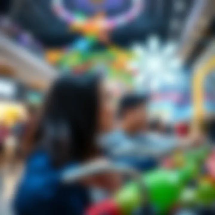 Family enjoying leisure activities at one of the mall's entertainment zones