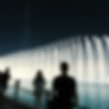 Visitors Enjoying the Fountain Show Visitors enjoying the Burj Khalifa fountain show