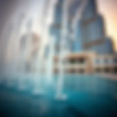 Synchronized Water Jets Close-up of the water jets synchronized with music