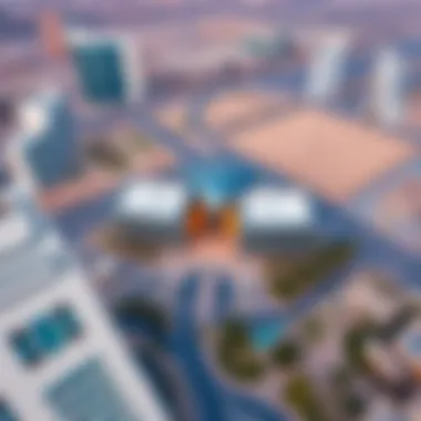 Grand Mall Al Quoz Amidst Dubai's Urban Landscape Aerial view of Grand Mall Al Quoz integrated into Dubai's landscape