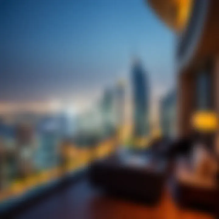 View of Dubai skyline from a guest ready property