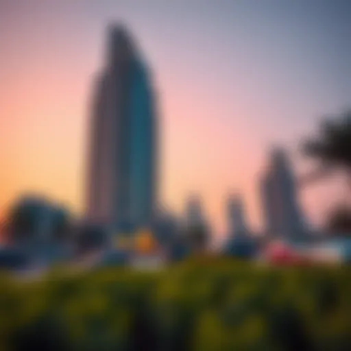 Architectural Elegance of Habtoor Tower Stunning view of Habtoor Tower at sunset highlighting its architectural elegance