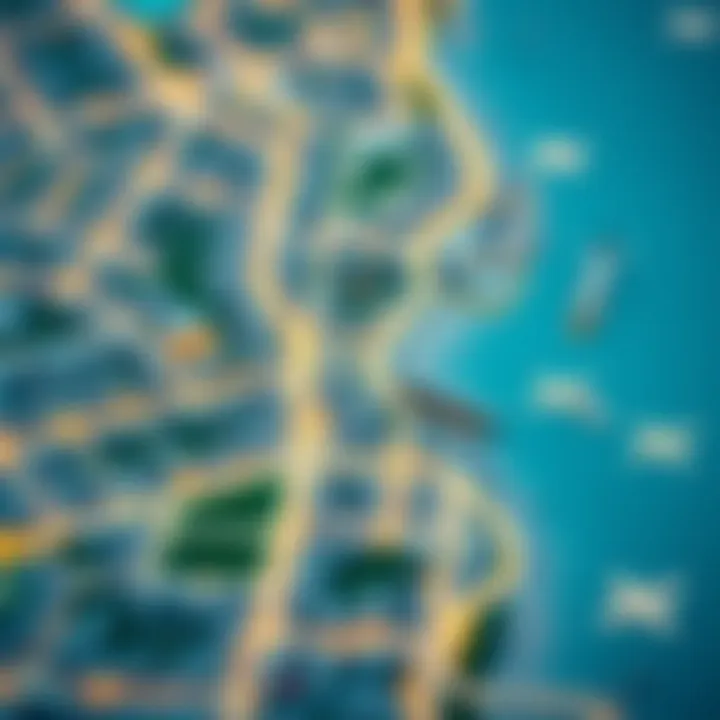 Key Neighborhoods in Dubai Map highlighting popular neighborhoods in Dubai