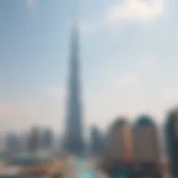A breathtaking view of the Burj Khalifa towering over Dubai's skyline