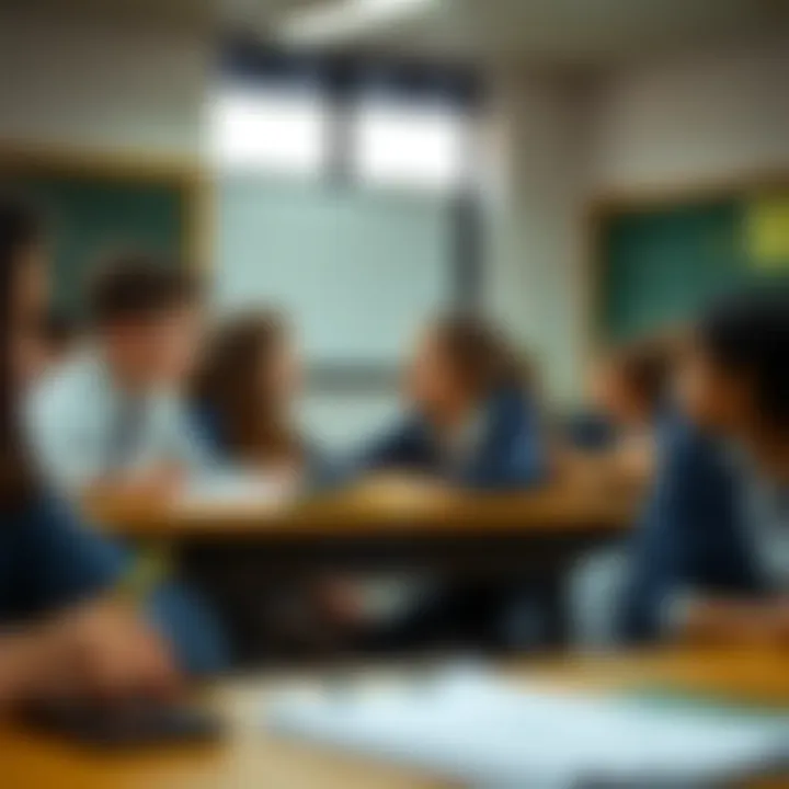 Classroom setting with students engaged in learning