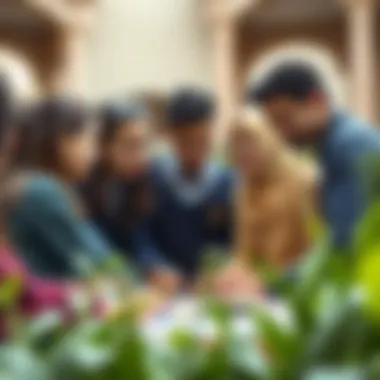 Diverse student body collaborating on a project