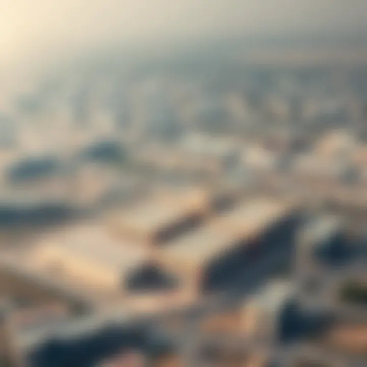 Aerial view of Dubai's real estate landscape highlighting J1 warehouses