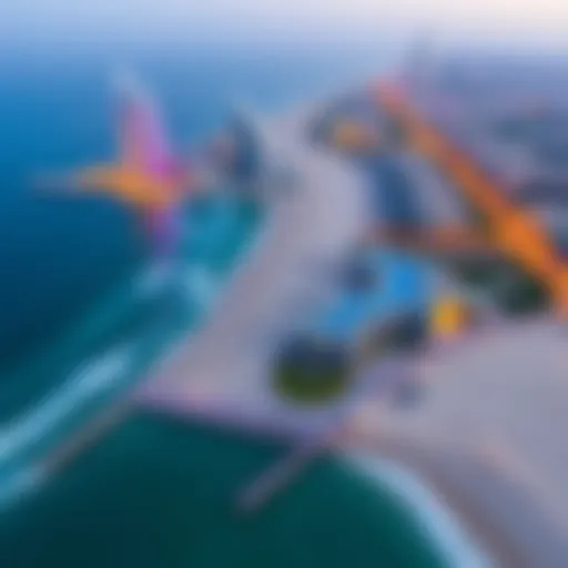 Aerial view of JBR Beach showcasing its vibrant shoreline