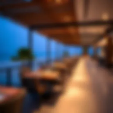 Elegant Beachfront Dining Experience Luxurious beachfront restaurant with outdoor seating