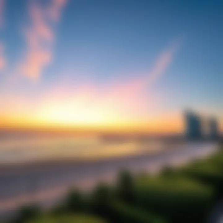 Breathtaking Sunset Over Jumeirah Beach Scenic view of Jumeirah Beach at sunset