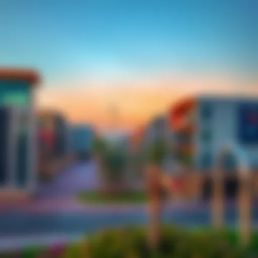 Jebel Ali Village Scenic Architecture A scenic view of Jebel Ali Village showcasing modern architecture