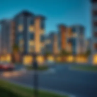 Modern residential buildings in Jumeirah Village Circle reflecting current property trends