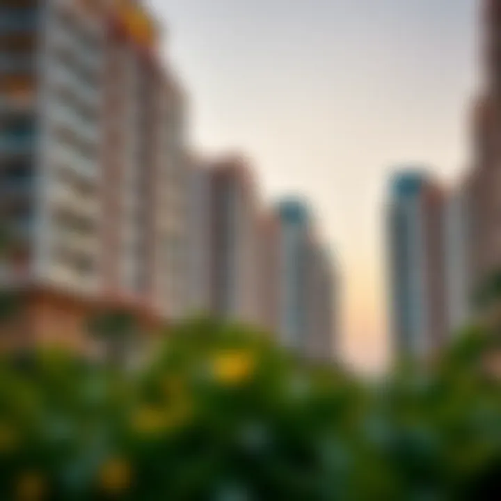 Modern residential buildings in JVC