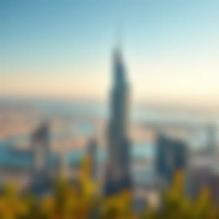 Lake City Tower Amongst Dubai's Skyline Panoramic skyline view featuring Lake City Tower