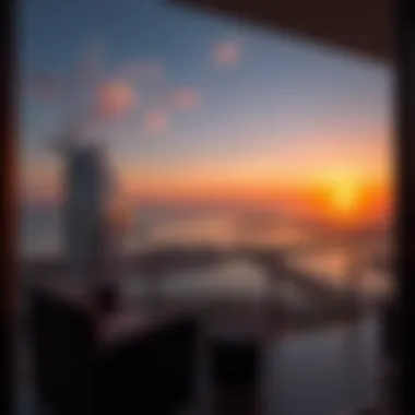 Breathtaking Sunset Views in Dubai Sunset view from a luxury hotel balcony