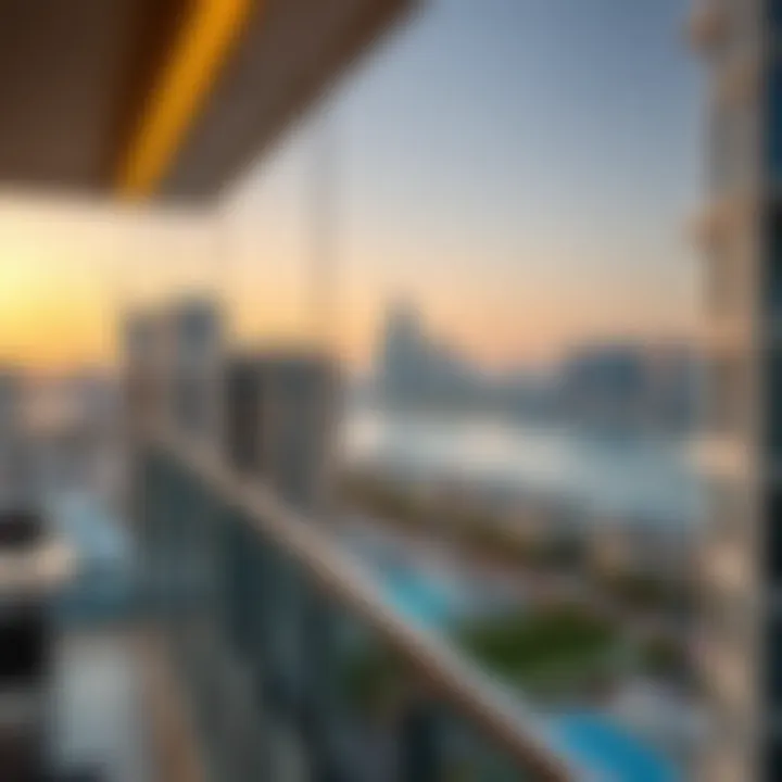 View of the Marina skyline from a hotel apartment balcony