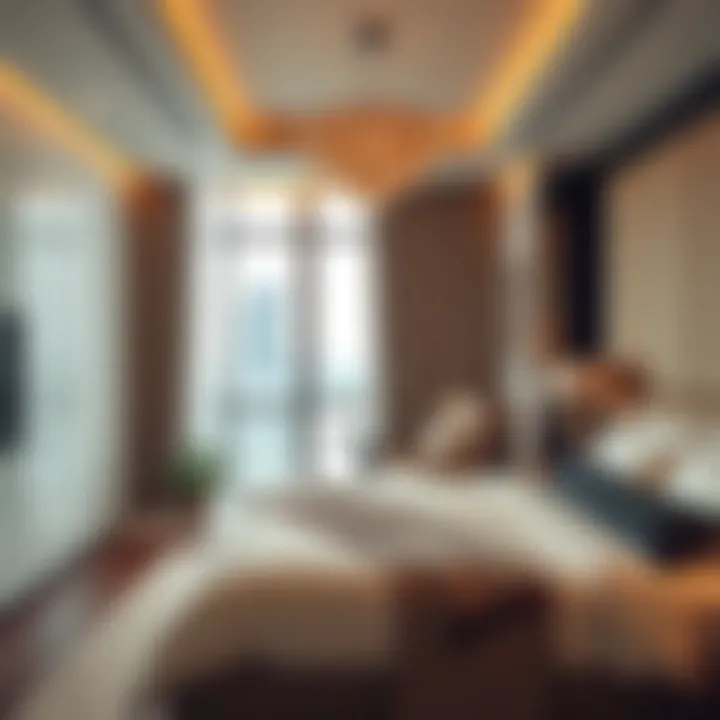 Elegant bedroom design in Mercure Dubai Barsha Apartments