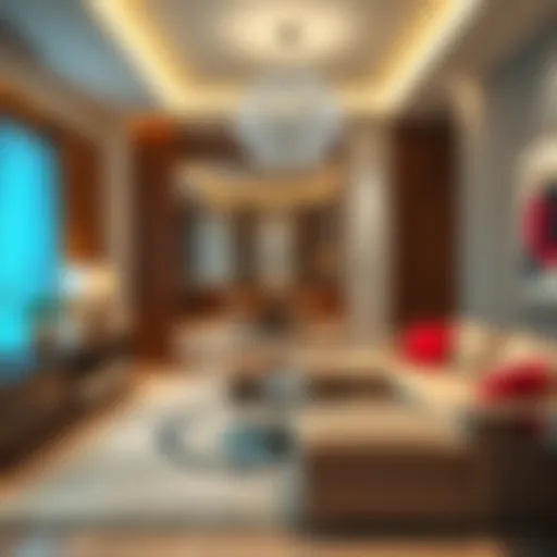 Luxurious interior of a hotel apartment showcasing modern design