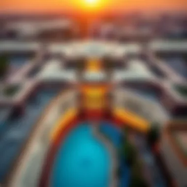 Aerial view of Grand City Mall showcasing its architectural design